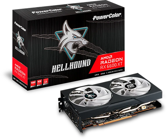 PowerColor Hellhound Radeon RX 6600 XT, 8GB GDDR6, HDMI, 3x DP