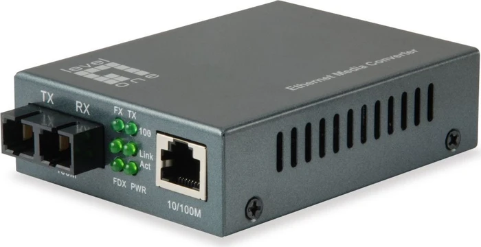 LevelOne FVT-1101 Medienkonverter, 1x RJ-45, SC-Duplex SM 2km