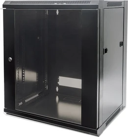 Intellinet Wandschrank 12HE, Sicherheitsglastür, schwarz, 600mm tief