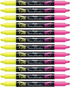 Pentel TwinChecker SLW8 neongelb