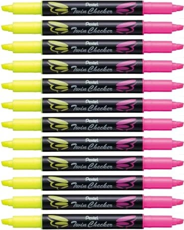Pentel TwinChecker SLW8 neongelb