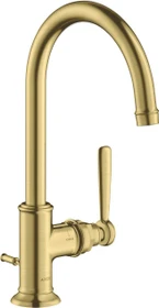 Hansgrohe Axor Montreux Einhebel-Waschbeckenarmatur 210 mit Hebelgriff und Ablauffernbedienung brushed brass