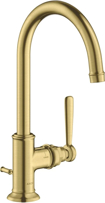 Hansgrohe Axor Montreux Einhebel-Waschbeckenarmatur 210 mit Hebelgriff und Ablauffernbedienung brushed brass