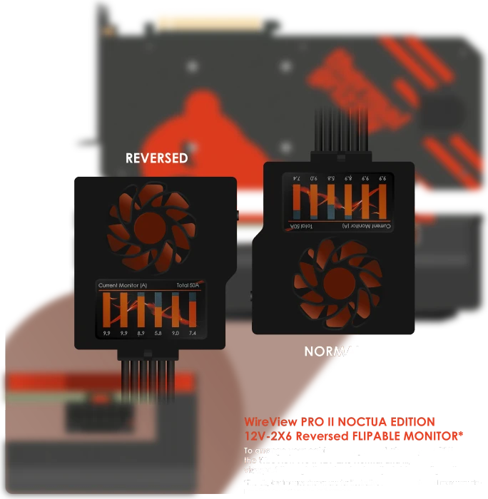 Thermal Grizzly WireView Pro II GPU, Noctua Edition, Reversed, 90°, 12V-2x6, Sense-Pins an der Unterseite