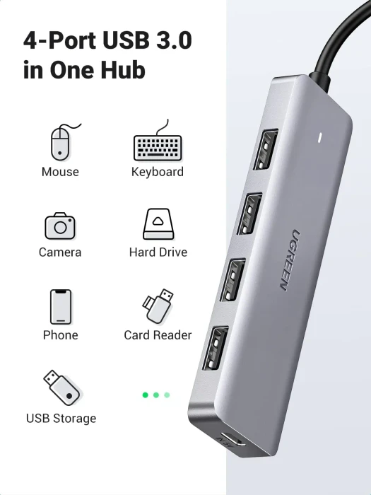 Ugreen Type-C Hub 4-in-1, USB-C 3.0 [Stecker]