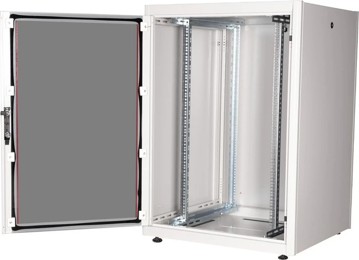 Roline / Secomp Basic 19" Netzwerkschrank 22HE, montiert, Glastür, IP20, RAL 7035, 800mm tief