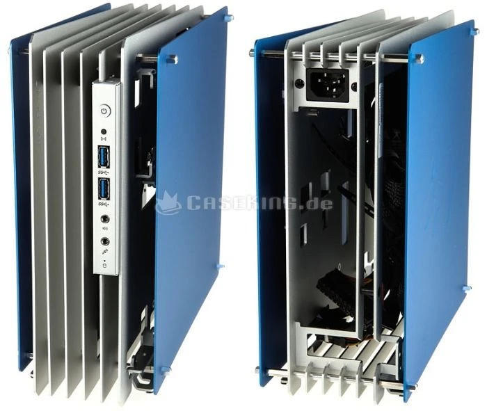 In Win H-Frame Mini blau, Glasfenster, Mini-ITX, 180W proprietär