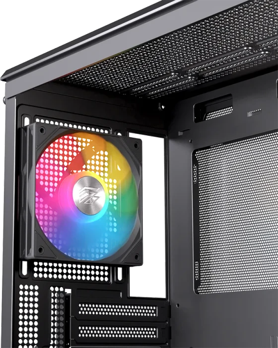 Einarex Pulse PM400 RGB Black, schwarz/braun, Glasfenster