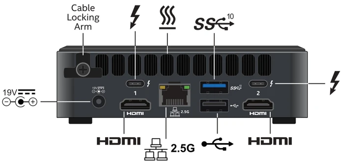ASUS NUC 11 Pro Kit - Slim - Tiger Canyon - NUC11TNKi7 / BNUC11TNKI70002, EU-Netzkabel