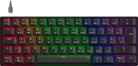 Speedlink Atmos RGB Regenbogen 60% Gaming Keyboard, schwarz, LEDs RGB, Jixian BROWN, USB, DE (SL-670015-BK)