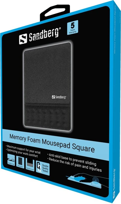 Sandberg Memory Foam Mousepad Square, schwarz