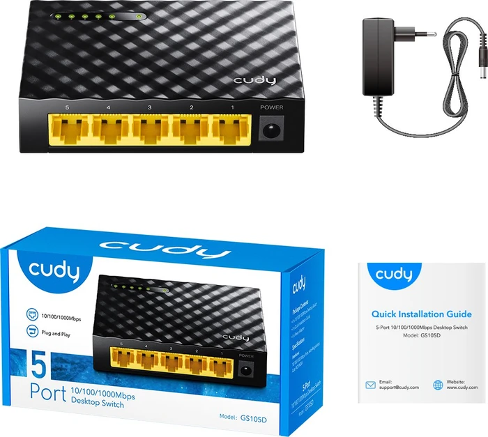 Cudy GS100 Series Desktop Gigabit Switch, 5x RJ-45