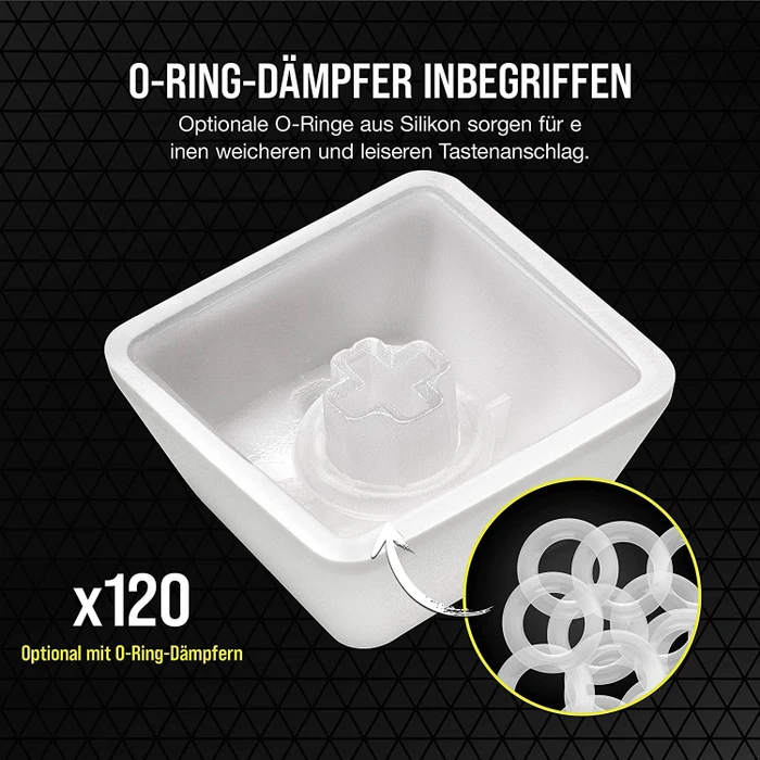 Corsair Pro Keycap Mod Kit, Kunststoff (PBT) Double-Shot, weiß, 105 Tasten, ISO-DE