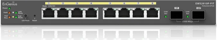 EnGenius Fit FitSwitch EWS29 Desktop Gigabit Managed Switch, 8x RJ-45, 2x SFP, 55W PoE