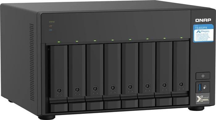 QNAP Turbo Station TS-832PX-4G 144TB, 4GB RAM, 2x SFP+ 10Gb/s, 2x RJ-45 2.5GBase-T