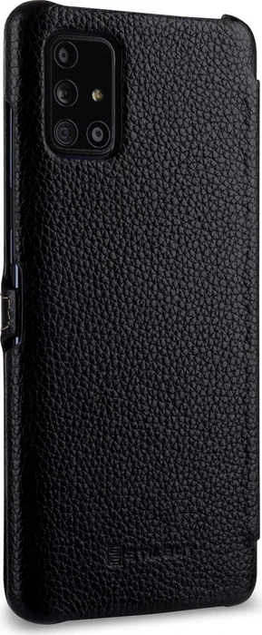 Stilgut Book Type Leather Case Clip für Samsung Galaxy A71 schwarz