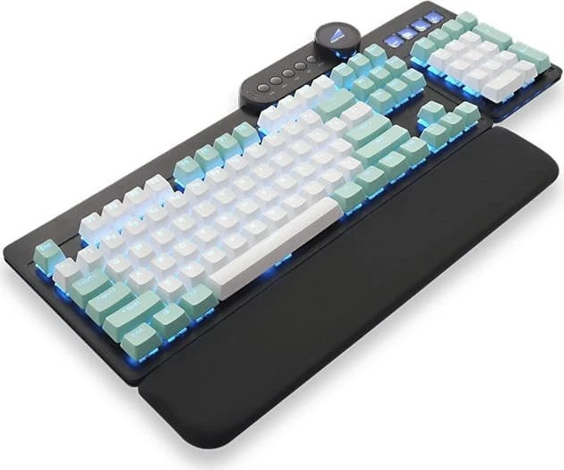 Mountain Mineral Keycap Set, Kunststoff (PBT) Double-Shot, weiß/türkis, 113 Tasten (104+9), ANSI-US