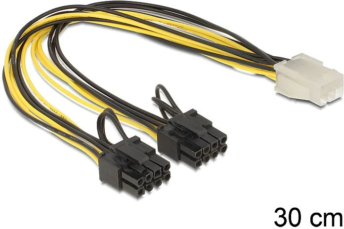 DeLOCK 6-Pin PCIe zu 2x 8-Pin PCIe Adapter 30cm