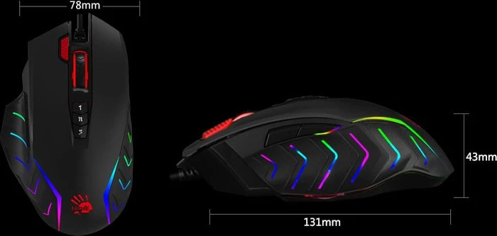A4Tech Bloody J95 2-Fire RGB Animation Gaming Mouse schwarz, USB