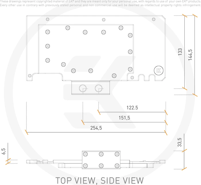 EK Water Blocks Quantum Line EK-Quantum Vector TUF RTX 3080/3090 Active Backplate Acetal