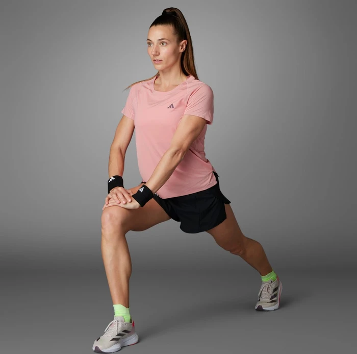 adidas Adizero Running Laufshirt kurzarm semi pink spark (Damen)