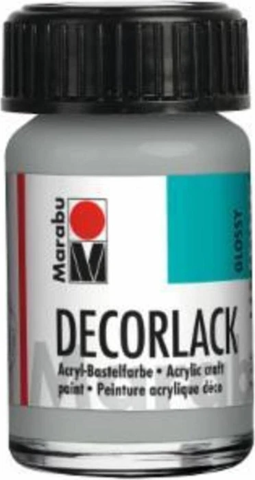 Marabu Decorlack Acryl Acrylfarbe, silber metallic, 15ml