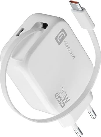 Cellularline Retractable Power 30W weiß
