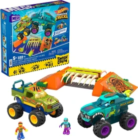 Mattel Mega Bloks Hot Wheels Monster Trucks Mega-Wrex Knochen Crash Stuntbahn