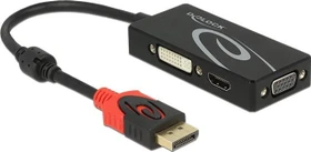 DeLOCK DisplayPort VGA/DVI/HDMI Adapter schwarz (62902)
