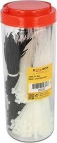 DeLOCK Kabelbinder Sortimentsbox, schwarz/weiß, 500 Stück