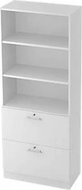 Hammerbacher HR-Schrank 5OH V7300, Relinggriff, grau/grau, Aufbewahrungskombination