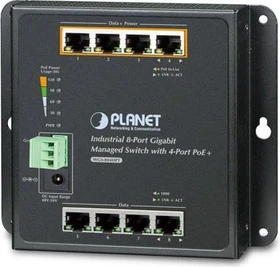 Planet WGS-800 Industrial Wallmount Gigabit Managed Switch, 8x RJ-45, 144W PoE+ (WGS-804HPT)