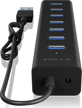 RaidSonic Icy Box IB-HUB1700-U3 USB-Hub, 7x USB-A 3.0, USB-A 3.0 [Stecker]