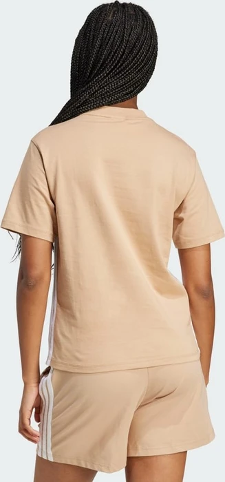 adidas Essentials 3-Streifen Cotton T-Shirt kurzarm warm sandstone/white (Damen)