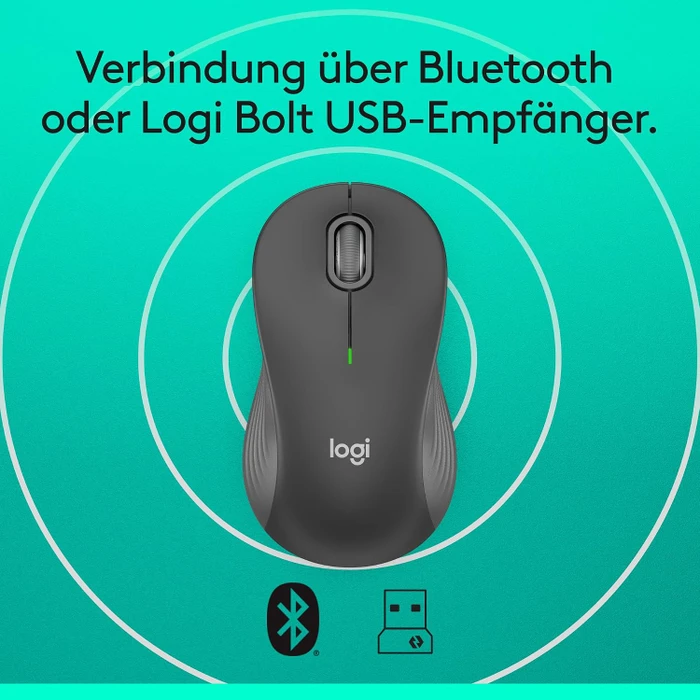 Logitech Signature M550 Large, Graphite, Logi Bolt, USB/Bluetooth
