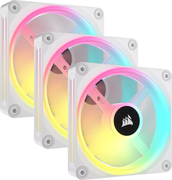 Corsair iCUE LINK QX120 RGB Starter Kit, weiß, LED-Steuerung, 120mm, 3er-Pack