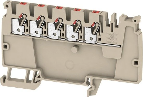 Weidmüller AAP12 2.5 LI RD Verteiler-Reihenklemmen, PUSH IN, 2.5 mm², 800 V, 24 A, dunkelbeige