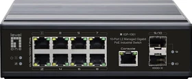 LevelOne IGP Industrial Railmount Gigabit Managed Switch, 8x RJ-45, 2x SFP, 360W PoE++ (IGP-1061 / 55053407)