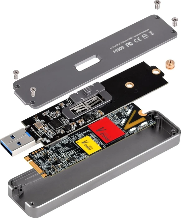 SilverStone MS09C, M.2 SSD, USB-A 3.1