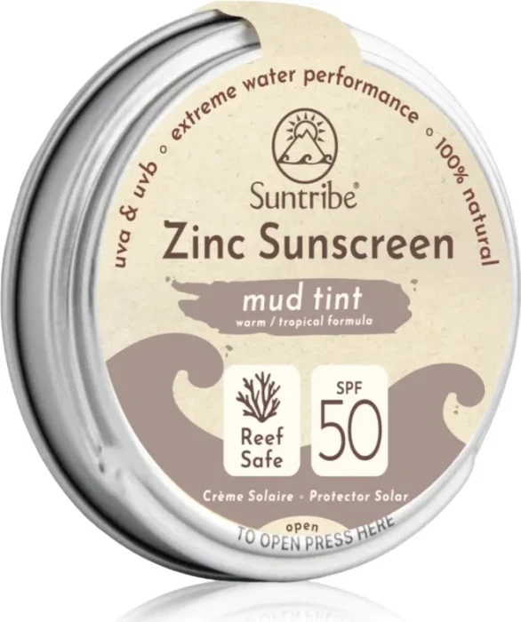 Suntribe Gesicht & Sport Zink Sonnencreme Mud Tint LSF30, 15g