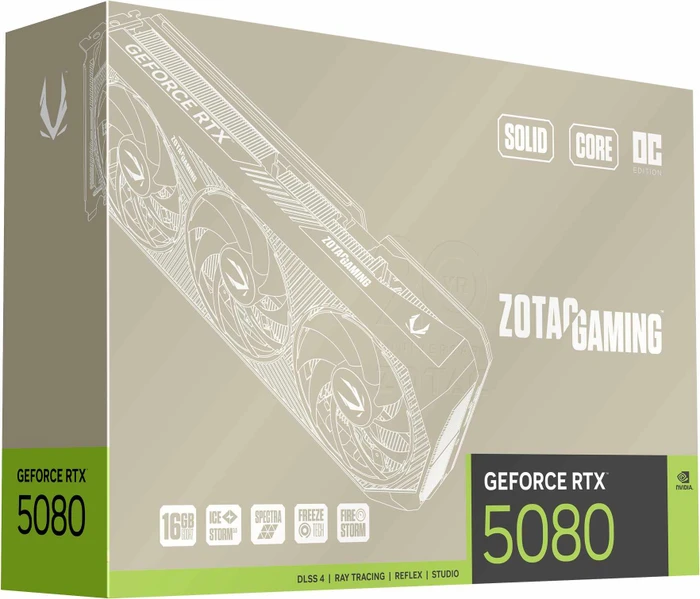 Zotac Gaming GeForce RTX 5080 SOLID CORE OC 20th Anniversary Edition, 16GB GDDR7, HDMI, 3x DP