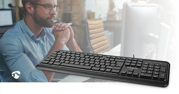 Nedis Multimedia Tastatur, schwarz, USB, ND
