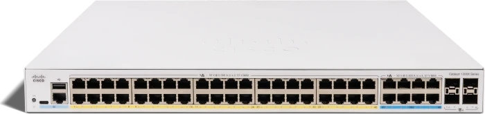 Cisco Catalyst 1300X Rackmount Gigabit Managed Switch, 48x RJ-45, 4x SFP28, 740W PoE++