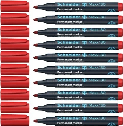 Schneider Maxx 130 Permanentmarker rot, 10er-Pack