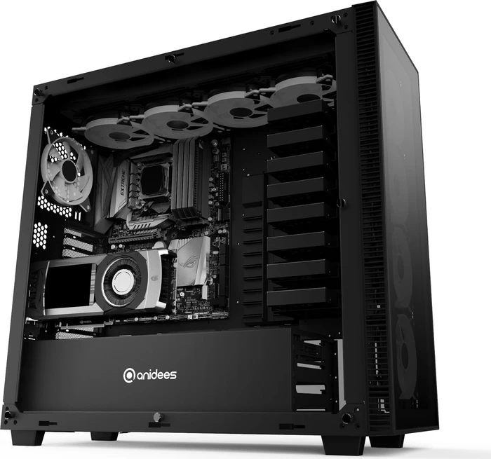 anidées AI-Crystal XL Lite 3, schwarz, Glasfenster