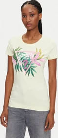 Guess Slim Fit Logo-Dreieck T-Shirt kurzarm gelb (Damen)