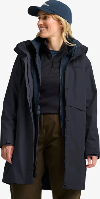 Jack Wolfskin Baylight 3in1 Funktionsmantel dark navy (Damen)