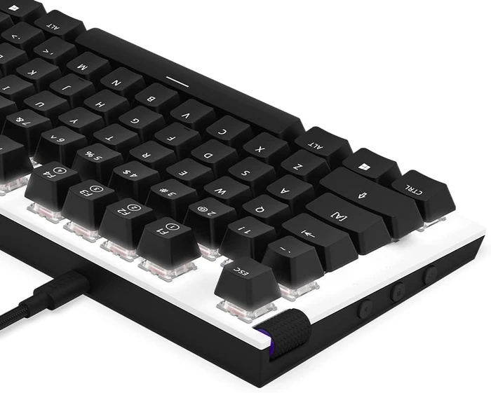 NZXT Function Tenkeyless, matt, LEDs RGB, hot-swap, weiß, Gateron RED, USB, DE