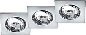 Trio Jura Einbauleuchte GU10 quadratisch chrom matt, 3 Stück