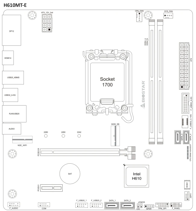 Biostar H610MT-E (Intel 1700)